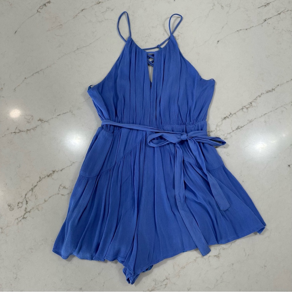 ✨MUST GO✨High Neck Periwinkle Romper